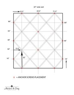 the diagram shows how to use an anchor screws placement for each piece of construction