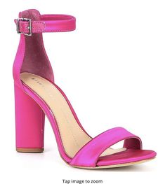 Pink Prom Shoes, Hot Pink Wedding Shoes, Fuschia Heels, Bright Pink Heels, Bright Colored Heels, Pink Block Heels, Homecoming Shoes, Hot Pink Heels, Bridal Wedding Shoes