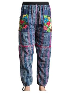 Guatemalan Pantalones Pants Sweatpants Tipicos with Beautiful Unique Güipil Design Medium -Algodon textile material  -Handmade with natural fibers -Adjustable One Size S-M-L Unisex size -Groovy, festival, rave, vintage, artsy wear  -Hand loomed with vintage embroidery detail - Adjustable waistband and jogger pant, and two front pockets -different sizes, colors, patterns available. Please note: You are buying one of a kind vintage item, so there may be imperfections/signs of use/minor loose threa Textile Material, Adjustable Waistband, Vintage Embroidery, Hand Loom, Embroidery Details, Columbus, Natural Fibers, Jogger Pants, Vintage Items