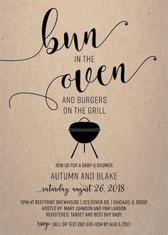 an image of a bbq grill wedding shower party printables on brown paper