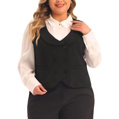 A plus-size brand inspired by the needs of its customers. It can match you to various occasions, with the proper tailoring to show your perfect curve and the comfortable fabrics enable you to have a pleasant experience. The classic waistcoat features the same fabric to the back and front, as well as functional real pockets. The unique vest is fully lined with qualified material and has been designed to create a professional look straight off the catwalk. It also can be used as a dress Suit dress Womens Suit Vest, Unique Vest, Pocket Vest, Perfect Curves, Plus Size Brands, Suit Dress, Casual Vest, Dress Suit, Vest Outfits