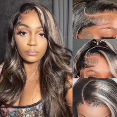 PRICES MAY VARY. Ombre Lace Front Wig Material: This 13x6 body wave lace front wig is made of 100% Brazilian virgin human hair, can be dyed, re-straightened and curled. Pre plucked with natural hairline and baby hair around makes it more natural and beautiful. Highlight Wig Human Hair: Ombre 1B/27 is a new fashion color. The #27 (honey blonde) shade blends perfectly with #1B(black) based hair through the balayage technique. Which is like the sun naturally lightens your hair and makes you more at Birthday Wigs, Balayage Wig, Highlight Wig, Balayage Technique, Wig Material, Ombre Lace Front, Hd Lace Frontal, Ombre Lace, Hair Body Wave