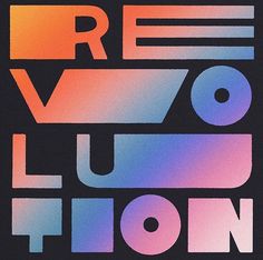 the logo for revolution is shown on a black background with multicolored text that reads revolution