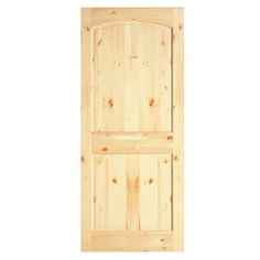 This knotty pine 2-panel round top door is solid wood providing energy efficiency and sound control. Enhance the overall look of your home today with the traditional architectural features of a knotty pine door. RELIABILT 28-in x 80-in 2-panel Round Top Plank Textured Solid Core Unfinished Pine Wood Slab Door in Brown | LO248093 Resurfacing Kitchen Cabinets, Knotty Pine Doors, Arched Interior Doors, American Building, Craftsman Door, Prehung Interior Doors, Pine Doors, Prehung Doors, Arch Interior