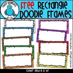 free rectangle doodle frames for kids to use