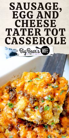 sausage, egg and cheese tater tot casserole recipe