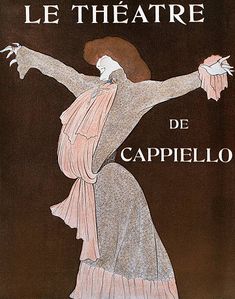 an advertisement for the opera de cappello, written in french and english on brown paper