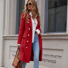 Super Cute And Stylish Ships In 5-10 Business Days 2024 Fall Winter Fashion, Red Jacket Outfit Casual, Red Jacket Outfit Winter, Colorful Chic Outfit, Rainy Day Outfit For Work Winter, Red Coat Outfit Winter Classy, Winter Coats Women Classy, Winter Outfits Preppy, Red Coat Outfit Winter