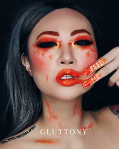 3/7: GLUTTONY/ an emotional escape. A sign  that something is eating us Makeup Inspired By Emotions, 7 Deadly Sins Makeup, 7 Deadly Sins Costumes, Photography Tricks, Masked Ball, Power Of Makeup, Amazing Makeup