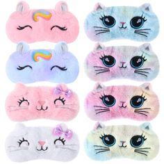 PRICES MAY VARY. Package Includes: you will get 8 pieces of cartoon animal eye mask for sleeping, cat pattern, ample quantities can satisfy you and your family wearing needs, and you can also share them with friends One Size Fits Most: the size of each sleeping mask for kids is measured approx. 7.09 x 3.15 inches/ 18 x 8 cm, and each eye mask is designed with elastic band on the back, the proper size can cover your eyes well and the elastic band can help you wear them comfortably and stably, sui Kids Eye Mask, Sleep Eye, Eye Cover, Sleeping Mask, Cute Cartoon Animals, Cat Plush, Cat Sleeping, That One Friend, Cute Unicorn