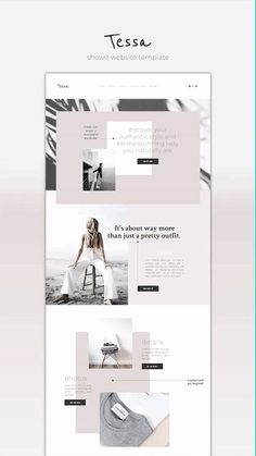 the website design for tesa is shown in white and grey colors, with an image of