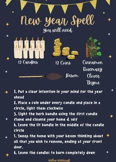 New Years Eve Magick, Witch Newyear, New Years Witchcraft, New Year Witchcraft, January Witchcraft, New Year Rituals Witch, Christmas Spells, Witchy New Year