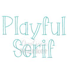 the words playful serif written in blue ink