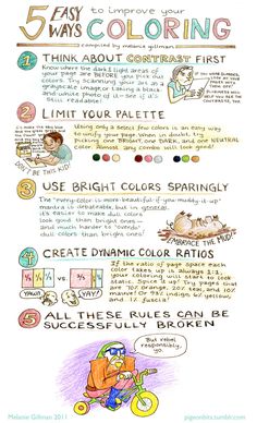 the five ways to improve your child's coloring poster is shown in this image