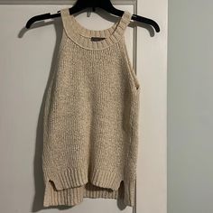 That Carefree Summer Feeling, In Top Form. This Sweater-Tank Style Features Pointelle Crochet Trim At The Arms And Neck And A Chic, High Neckline. Size Small, Cream Taupe In Color. Never Worn! Sweater Tank, Summer Feeling, Crochet Trim, Sleeveless Sweater, High Neckline, Colorful Sweaters, J Crew, Womens Tops, Trim