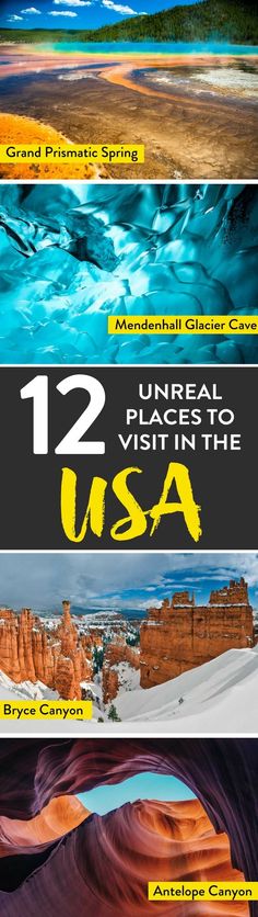 the cover of 12 unreall photoshopped vistas in the usa with text overlaying them