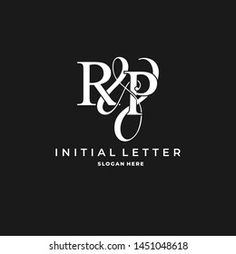 initial letter r and p monogram logo design template with elegant typograph style