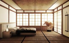 Modern Japanese Bedroom, Japanese Style Interior, Modern Japanese Style, Japanese Bedroom, Zen House