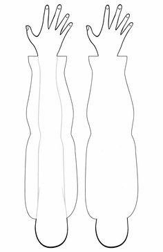 two vases with hands on each side