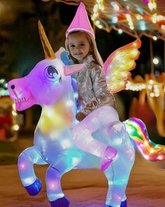 PRICES MAY VARY. NO WING. Size: Kids S=2-4T, Kids M=4~6Y, Kids L:7~9Y, Inflatable Unicorn Costume Deluxe Version of Inflatable Unicorn Costume. For: parks, zoos, outdoor activities, carnival, Easter, Christmas, New Years Eve, Halloween. Interesting stage performances and any party, wit shiny light,will successfully attract attention. Design:Kids Inflatable Costume with 100pcs LED light, perfect for day and night show. costume and light are waterproof. Materials :Riding Unicorn Costumes with 100% Girls Unicorn Costume, Inflatable Costumes For Kids, Inflatable Unicorn Costume, Rex Costume, T Rex Costume, Giant Unicorn Plush, Unicorn Floaties, Inflatable Costumes, Unicorn Costume