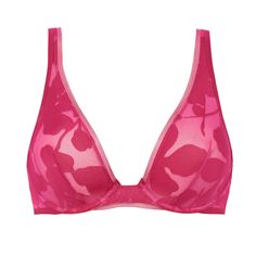 Underwire triangle bra MAISON LEJABY Ombrage Low-cut Padded Pink Bra, Pink Triangle Top Bra With Adjustable Straps, Pink Low-cut Padded Bra, Summer Underwire Bra Partially Lined, Sheer Pink Bra For Summer, Low-cut Pink Bra With Removable Pads, Pink Low-cut Bra With Removable Pads, Spring Underwire Bra With Padded Cups, Pink Triangle Top Bra With Padded Cups