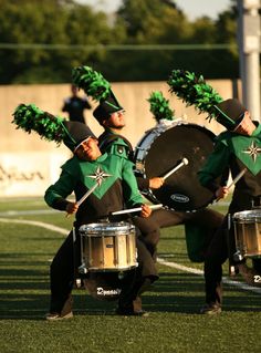 the marching team is performing on the field