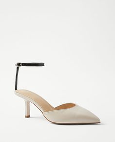 Elevate your style with the Ann Taylor Leather Mid Heel Ankle Strap Pumps, a perfect blend of sophistication and comfort. 

- Size: 10
- Color: Pearl Shadow
- Material: Leather
- Gender: Female
- Heel Height: 2 1/2 inches
- Features: Pointy toe, adjustable buckle at side ankle, padded footbed

These pumps feature a sleek ankle strap and a pointy toe design, ensuring a chic look with every step. The adjustable buckle provides a secure fit, while the padded footbed offers comfort throughout the da High High Heels, Mid Heels Pumps, Ankle Strap Pumps, Strap Pumps, Heels Pumps, Heel Pumps, Toe Designs, Mid Heel, Leather Fashion