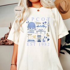 a blonde woman wearing a white t - shirt with the words picot est 1932 printed on it