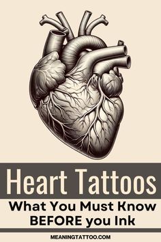 a heart tattoo with the words, what you must know before you ink