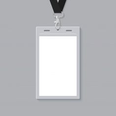 an id card with a black lanyard clipping attached to the front of it