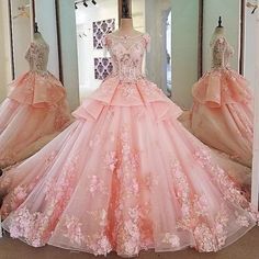 Party Formal Dress, डिजाइनर कपड़े, Dresses Bride, Pink Quince, Dress Quinceanera, Pink Ball Gown, Lace Beading, Quince Dress, Pink Wedding Dress