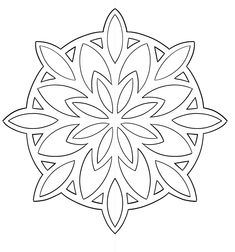 a black and white image of a flower with leaves in the shape of a snowflake