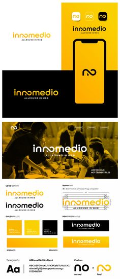 an image of some type of business cards that are yellow and black with the words in spanish