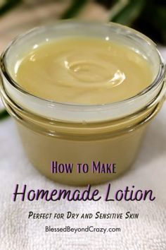 I have been using homemade lotion for years and years. I use it for my face, body, hands, and even as a lip balm. This recipe is particularly great for dry and sensitive skin. #lotion #DIY #homemade #blessedbeyondcrazy Homemade Calamine Lotion, Diy Hand Lotion, Diy Lotion Recipe, Lotion Diy, Make Lotion, Homemade Lotion Recipe, Homemade Body Lotion, Skincare Diy, Homemade Spa