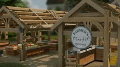 an animated rendering of a farmer's market