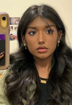 Cool Makeup Black Women, Blasian Face Claim Female, Unique Faces Woman Character Inspiration, Desi Face Claims, Attractive People Faces Women, Indian Face Claim, Black Hair Face Claim, Black Women Face Claim, South Asian Hair