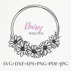 daisy wreath svg dxf eps png