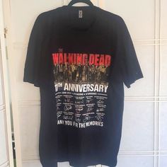 Preowned Never Worn The Walking Dead 11th Anniversary T Shirt I N Excellent Condition. Still Looks New. Has Never Been Worn. Twd Merch, 11th Anniversary, Walking Dead, The Walking Dead, Shirt Color, Next Level, Christmas Ideas, Black Red, Tee Shirt