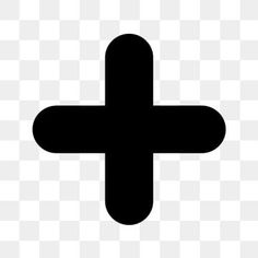 a black and white cross on a transparent background