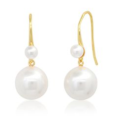 TAI JEWELRY | Swarovski Pearl French Wire Earring | Earrings | Modern White Bridal Earrings For Formal Occasions, Elegant Pearl White Hypoallergenic Earrings, Elegant Hypoallergenic Pearl White Earrings, Classic Hypoallergenic Bridal Earrings For Formal Occasions, Modern White Pearl Earrings For Wedding, Classic White Earrings For Evening, Elegant Linear Earrings For Formal Occasions, Elegant Hypoallergenic Bridal Earrings For Formal Occasions, Classic White Evening Earrings