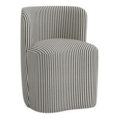 a black and white striped chair on a white background