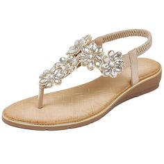 PRICES MAY VARY. 【Material】: High quality PU leather , elastic T-strap , breathable insole and anti-skid rubber sole，stylish & comfortable. 【Design】: Classic, elegant and fashionable flat rhinestone sandals with unique rhinestones & Hand-made colorful bohemian beads Embellishment,to make your feet looks sexy,charming. 【Feature】: Women rhinestone sandals, exquisite sewing technology - Choose high quality flexible twine , perfect hand stitching, pretty and firm. 【Heel Height】:Measures approximatel Cheap Bling Sandals With Round Toe, Evening Sandals With Crystal Embellishments, Cheap Bling Round Toe Sandals, Cheap Embellished Flat Heel Sandals, Cheap Sandals With Crystal Embellishments And Round Toe, Luxury Toe Ring Sandals With Single Strap For Vacation, Cheap Beaded Flat Sandals, Cheap Crystal Embellished Sandals For Spring, Cheap Embellished Sandals For Spring