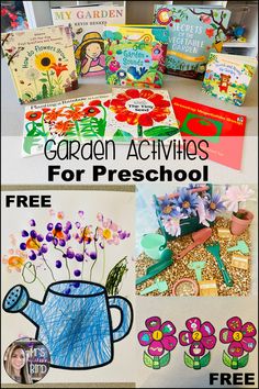 garden activities for preschool and homeschool with free printables on the table