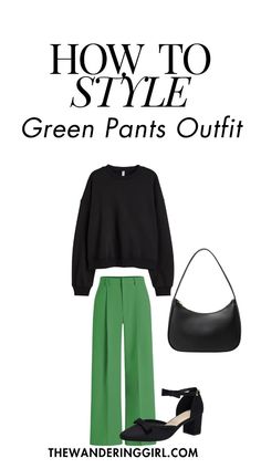 Looking for the best green pants to wear for any occassion? We've got your back? This post shows you 15+ green pants outfit ideas, casual green pants outfit ideas, green corduroy pants outfits, winter green pants outfit ideas, fall green pants outfit ideas, outfit ideas with green cargo pants, green dress pants outfits, and more aesthetic green pant outfit ideas! Tunic Sweater Outfits, Green Trousers Outfit, Kelly Green Pants