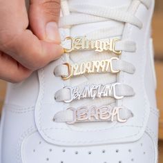 Sneaker Charm | Shoe Charm | Personalized Shoe Buckle | Lace Charm | Lace Buckle | Shoe Accessories | Shoelace Charm | Special Font Charm ♦ Material: Solid 925 Sterling Silver ♦ Letter Height~8 cm   Letter Length:~16-20 mm ♦ Finish: Sterling Silver, Rose Gold, Plated Gold ♦ All of the items are handmade for you according to your personalization choices. ♦ All items are made to order. ♦ Turn around time may vary depending on the season.  HOW TO ORDER: ♦ Choose the color (silver, gold, rose gold) Sneakers Charms, Shoe Lace Charms, Sneaker Accessories, Sneaker Charms, Shoelace Charm, Air Force Shoes, Rose Gold Sneakers, Personalized Shoes, Shoe Tags