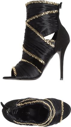 BALMAIN Boots, Heels, Black, High Heels, Sandals, Sneaker Head, Gold