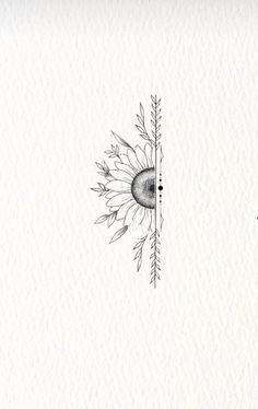 a drawing of a sunflower on a white paper