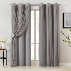 PRICES MAY VARY. Ready Made:Package includes 2 panels of double layered blackout and sheer curtains with tie backs,measuring 37Wx84L inch each panel,1.6inch grommet top.Recommend to order 2-3 times rod width for proper look and fullness. Functional & Modern:Grey blackout curtains paired with sewn-in grey sheers achieve the layered sophistication,bringing romantic atmosphere to any home style,like living room,bedroom,kitchen,office,nursery,girls room,etc. Light Control&Energy Smart:Made of high q Curtains To Match Grey Couch, Gray Curtains Living Room, Blackout And Sheer Curtains, Purple Curtains Living Room, Modern Curtains Bedroom, Grey Curtains Living Room, House Checklist, Grey Blackout Curtains, Bedroom Gray