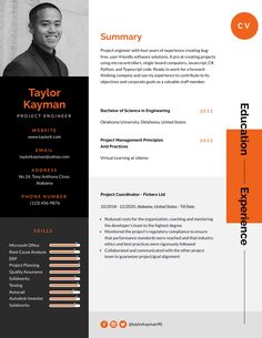 Project Engineer Resume Template Visme Project Engineer, Engineer Resume, University Of Oklahoma, Project Management, Engineering, Sleek, Coding