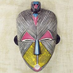 VIDEO Collage Canvas, Wood Mask, Art 2023, Democratic Republic Of Congo, Afrikaanse Kunst, African Art Paintings, Republic Of Congo, Wall Mask, African Mask